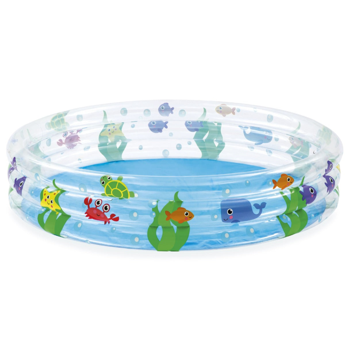 Ocean-Themed 3-Ring Inflatable Kids Pool