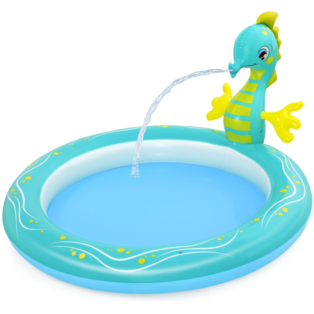 Kids Inflatable Seahorse Pool with Sprinkler
