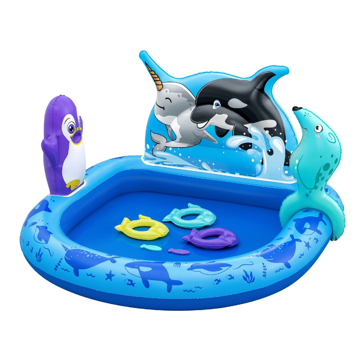 Kids Inflatable Pool with Play Center – Polar Pals Splash Pad