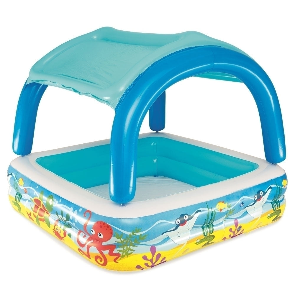 58" Kids Inflatable Pool with Sun Canopy
