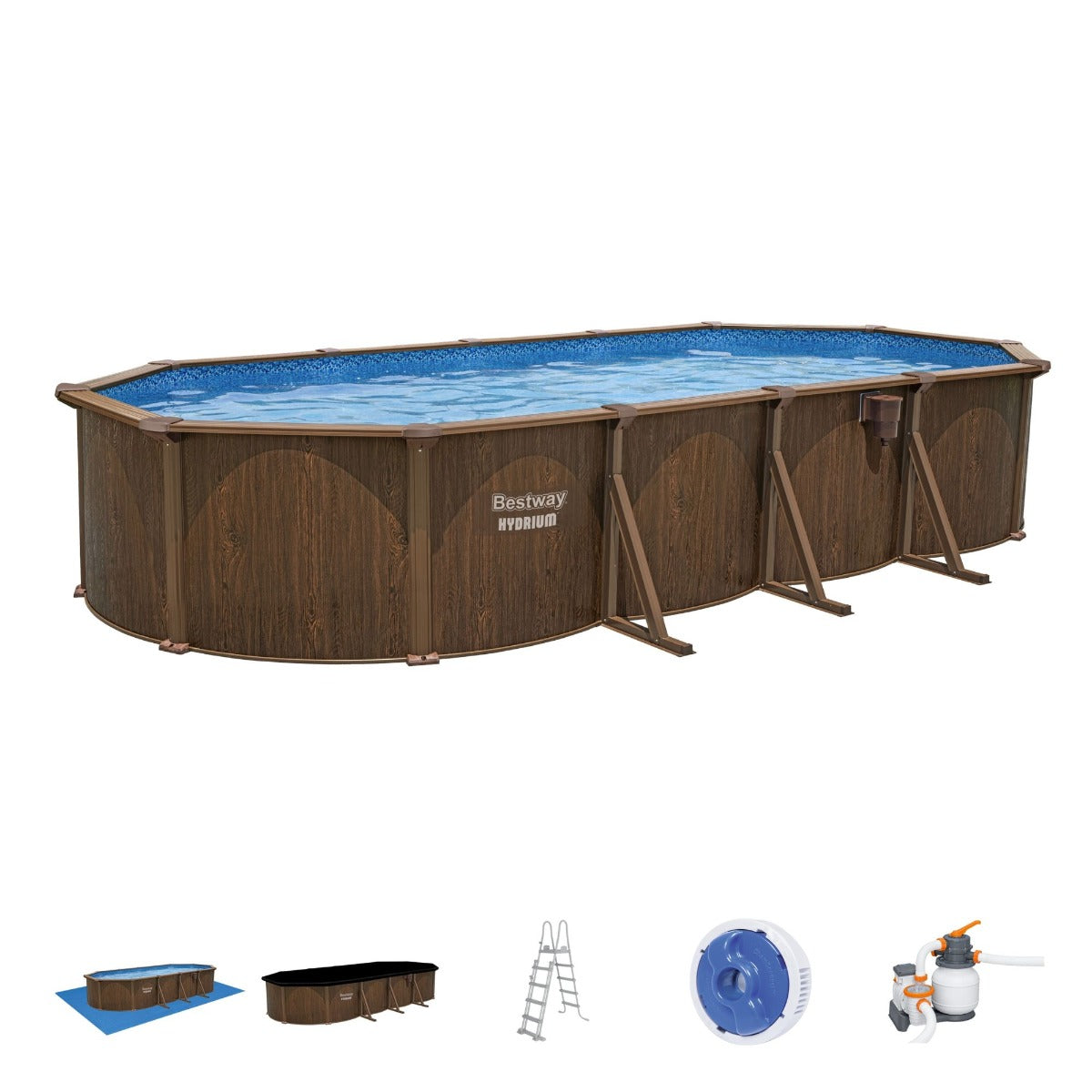 24ft Steel Frame Above Ground Pool Set