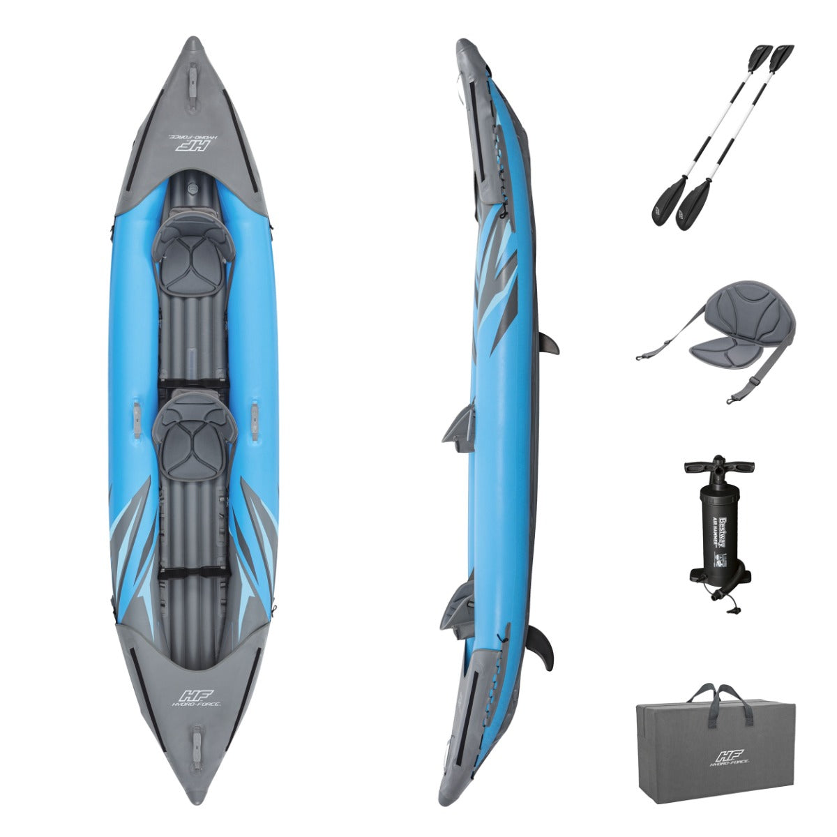 2-Person Inflatable Kayak Set with Paddles & Pump