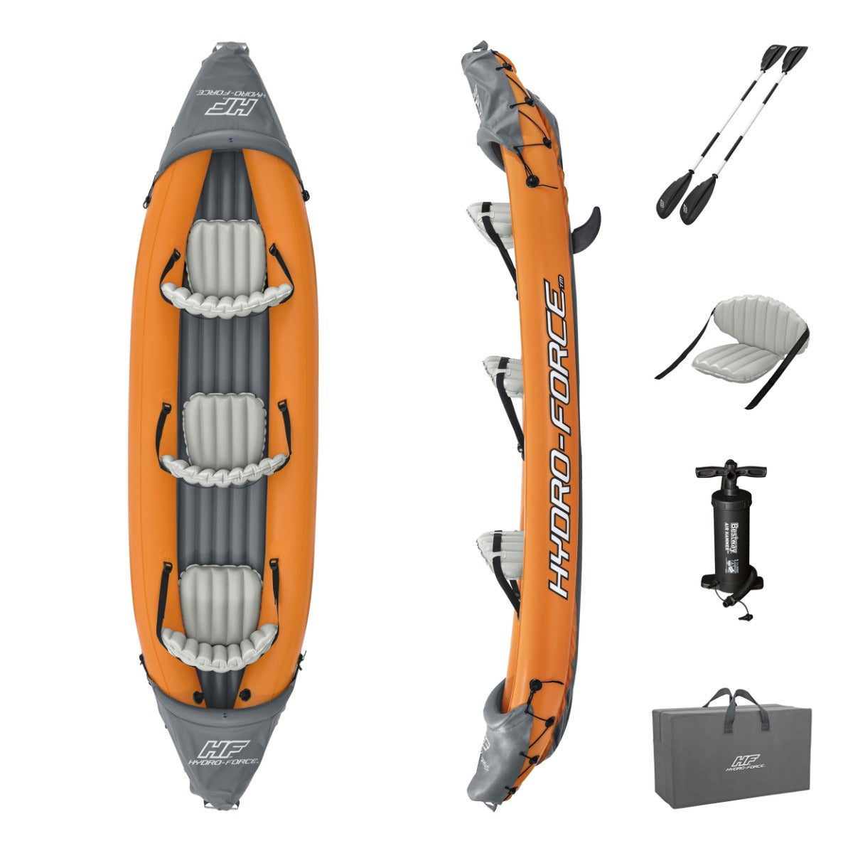 Hydro-Force 3-Person Inflatable Kayak for Rapids