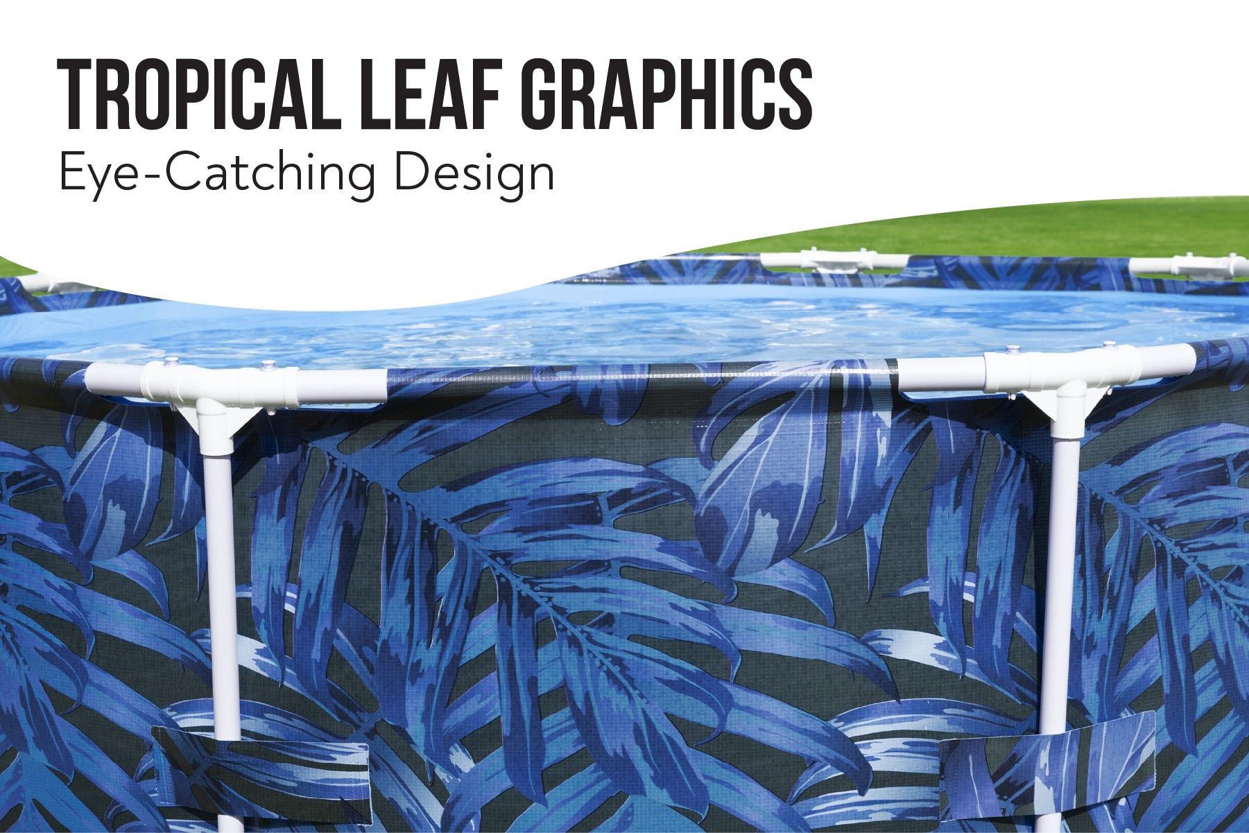 26in Steel Pro Round Above Ground Pool - Leaf Print - Bestway Store