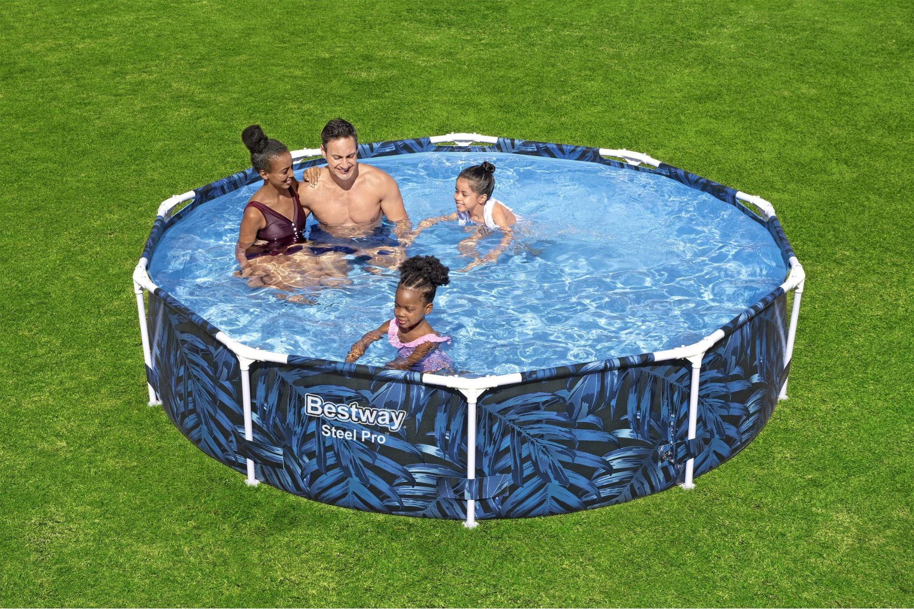 26in Steel Pro Round Above Ground Pool - Leaf Print - Bestway Store