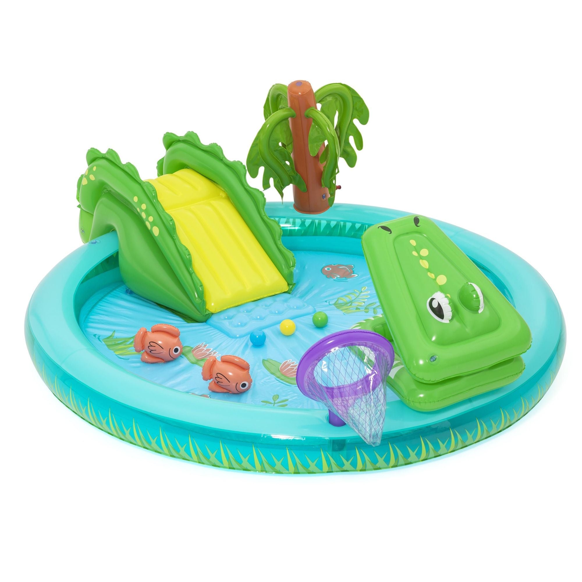 Crocodile Cove Inflatable Play Pool with Fun Centre