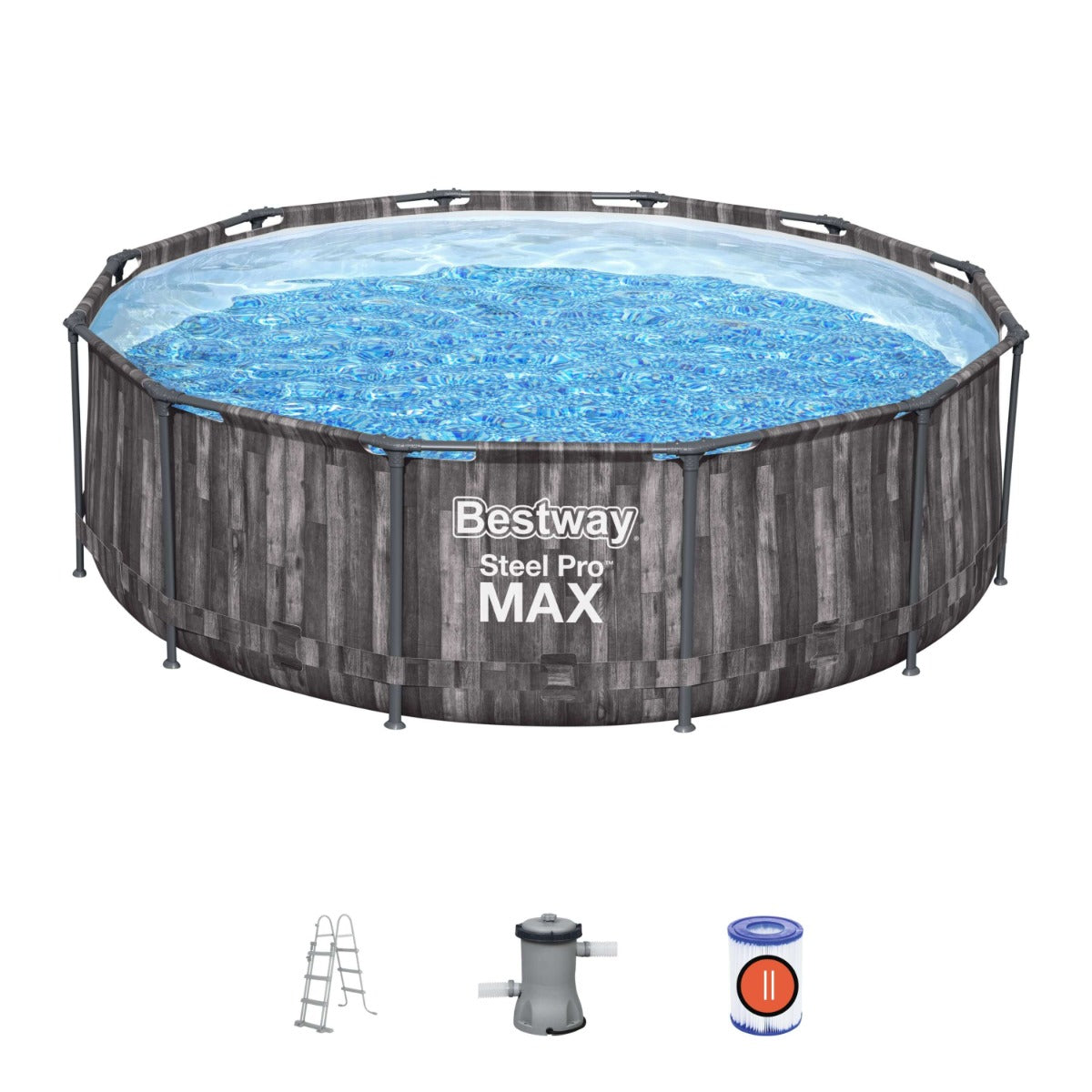 12ft Round Steel Above Ground Pool Set - 39.5in Deep