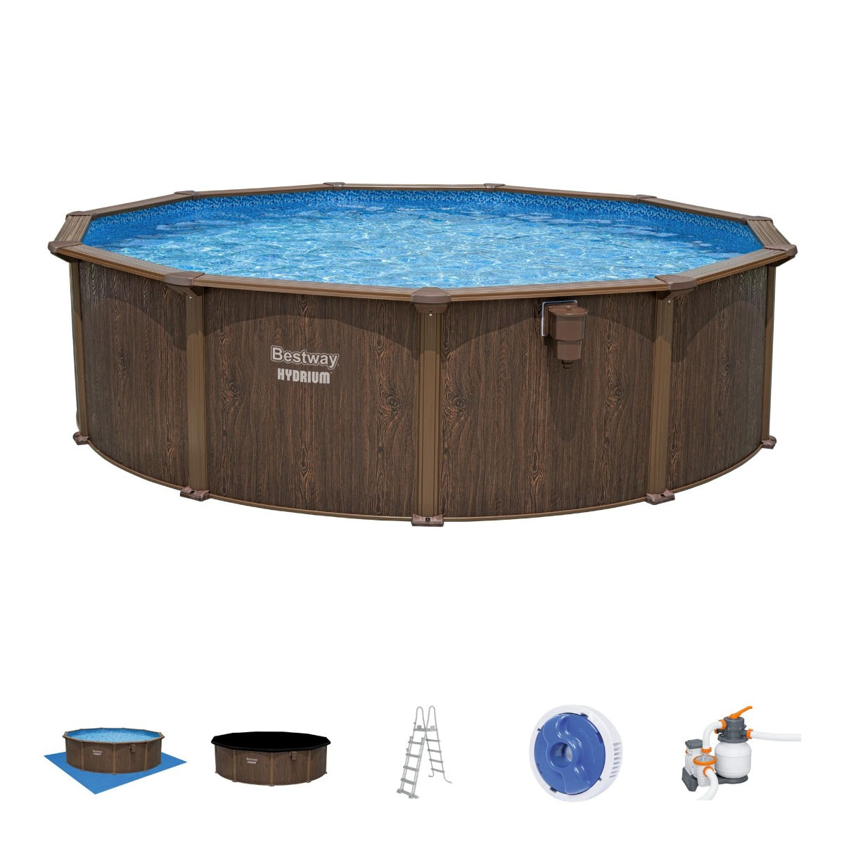 52in Round Hydrium Steel Above Ground Pool, 16ft